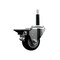 Service Caster 3'' Black Poly Swivel 3/4'' Expanding Stem Caster with Brake SCC-EX20S314-PPUB-BLK-PLB-34 - alternate 1
